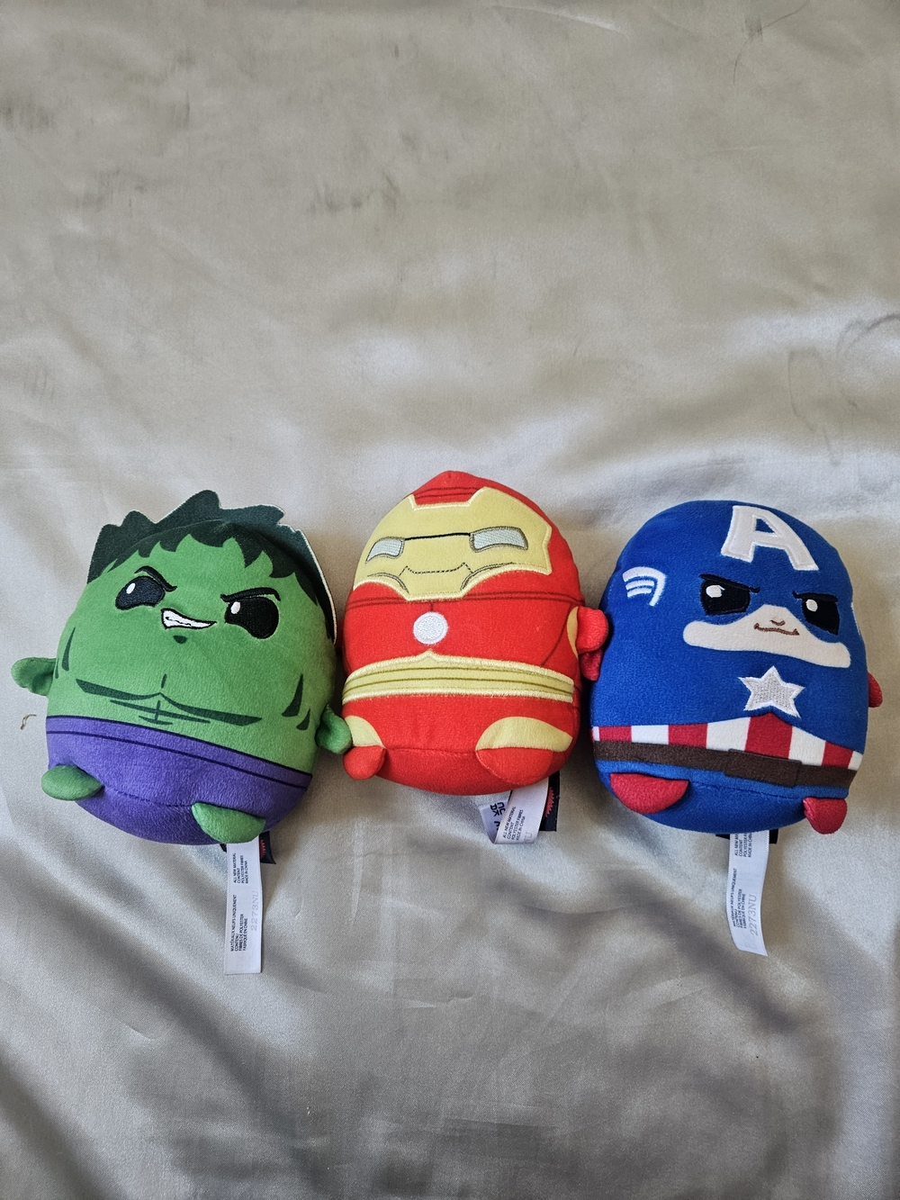Marvel Superhero Plush Set – Hulk, Iron Man & Captain America (Green, Red, Blue)